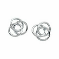 14K White 11.5 mm Knot Earrings